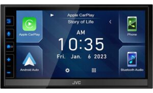 JVC DOUBLE DIN MECHLESS 6.8" WITH APPLE CAR PLAY & ANDROID AUTO (KWM780BT)