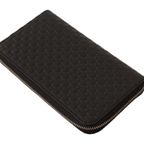 GUCCI Black Leather Zip-Around Wallet