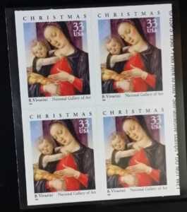 Stamp Collection USA, Christmas art mother and kid