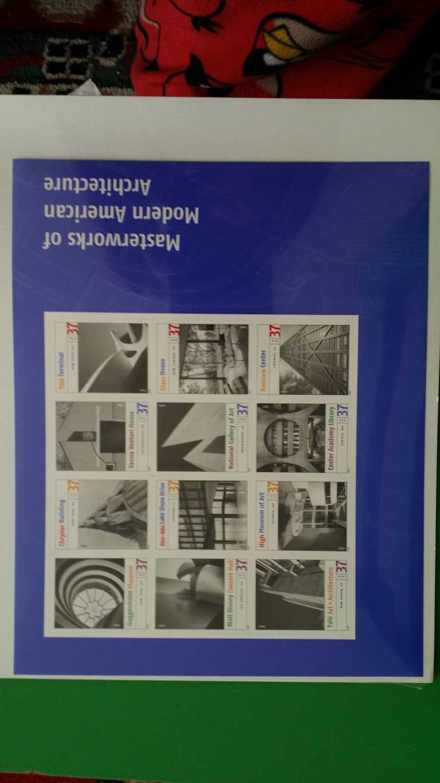 Stamp Collection USA. Masterworks of modern american architecture