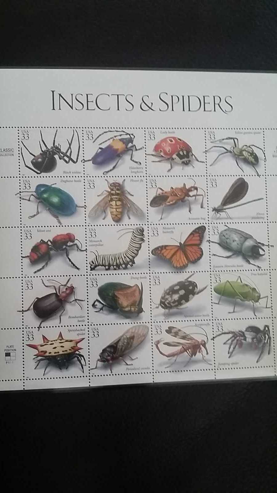 Stamp Collection USA Insects and Spiders