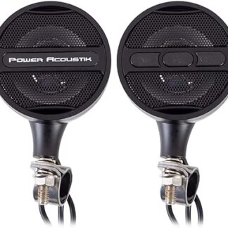 POWER ACOUSTIK HANDLE BAR MOUNT 2 SPEAKER MOTORCYCLE SYSTEM BLACK (MCS-22BBBB)