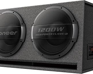 Pioneer TS-WX1220AH Dual 12" Ported Enclosure Active Subwoofer with Built-in Amplifier, Black