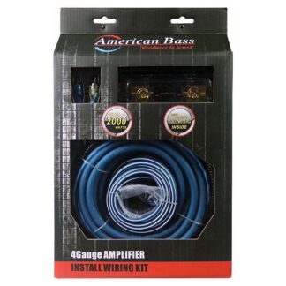 AMERICAN BASS 4 GAUGE AMP INSTALL KIT (ABBLUE4GKIT)