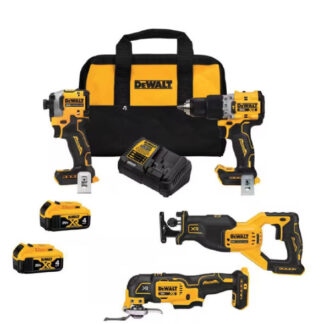 DEWALT 20V MAX LITHIUM ION CORDLESS BRUSHLESS 4 TOOL COMBO KIT (DCK4050M2)