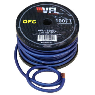 AMERICAN BASS 4 GAUGE 100' PURE COPPER HIGH STRAND COUNT BLUE WIRE (VFL1666BL)