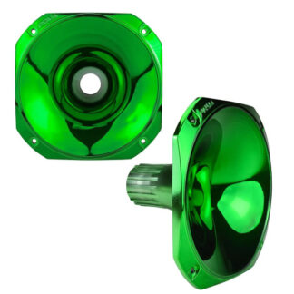 PRV AUDIO - 1" Exit Screw-on Wave Guide - 45¡ x 45¡ - GREEN Chrome Finish - Short Version (WGP14-25GreenCR- S)