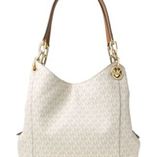 Michael Kors Fulton Large Charm Shoulder Bag VanillaGold