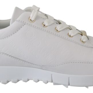 jimmy Choo white leather sneakers bargainpyramid.com