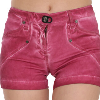 plein sud pink washed denim shorts bargain pyramid.com