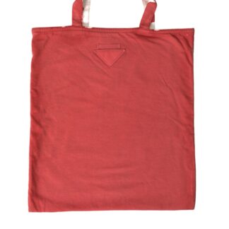 PRADA Chic Red and White Fabric Tote Bag