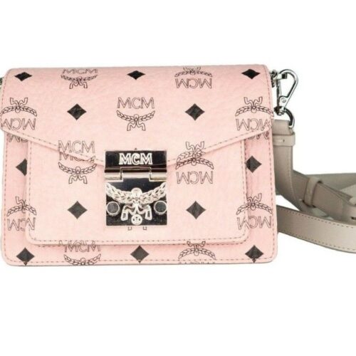 mcm pink diamond logo leather cross body handbag bargain pyramid.com