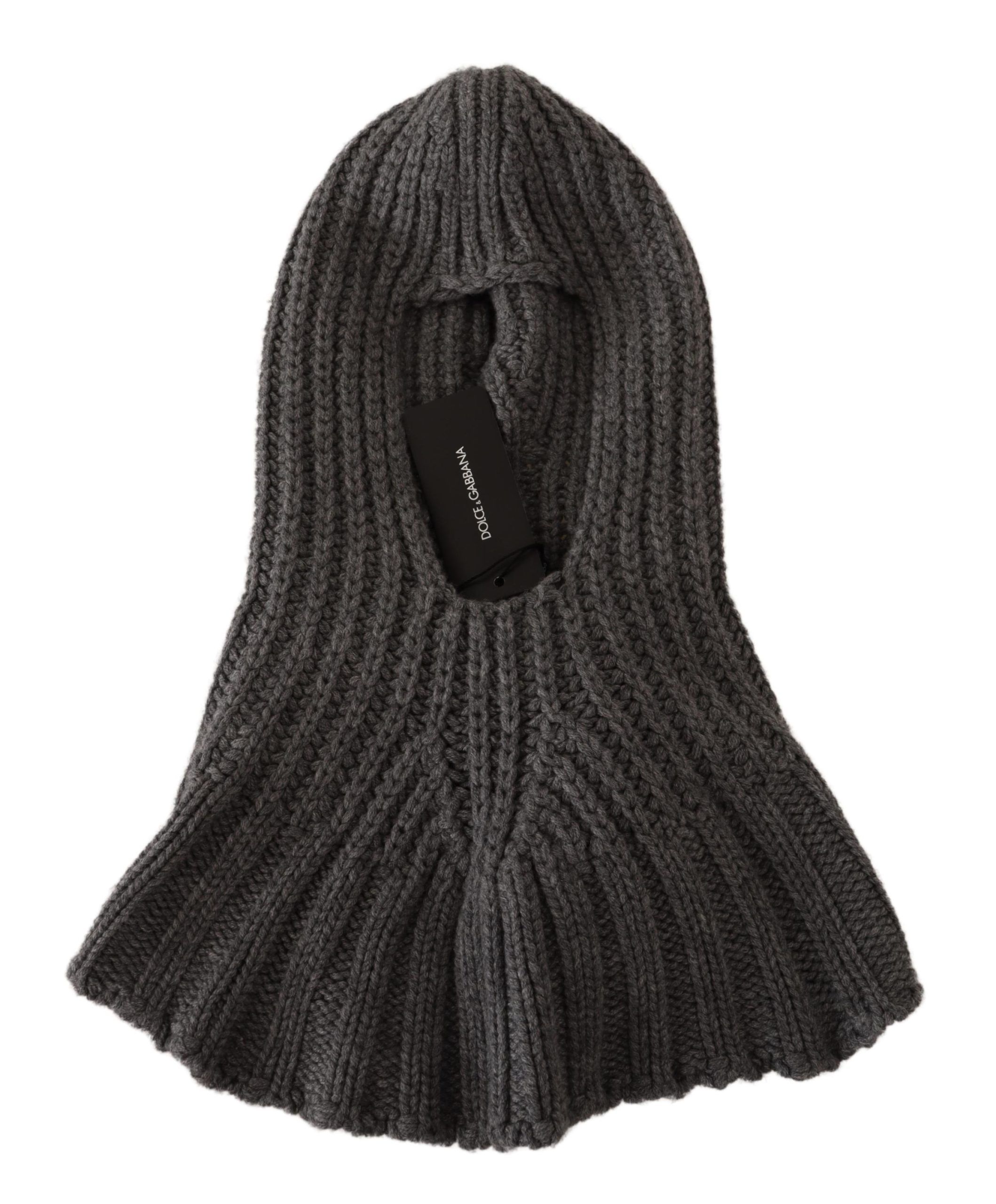 DOLCE & GABBANA GRAY Cashmere Hood Scarf - Image 3