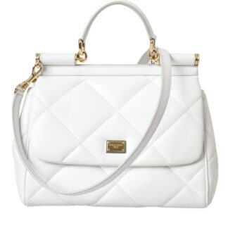dolce gabbana white quilted leather Sicily handbag bargain pyramid.com