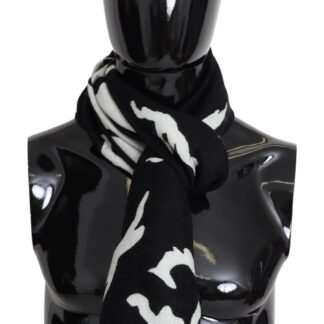 GIVENCHY Wool-Silk Scarf Black and White