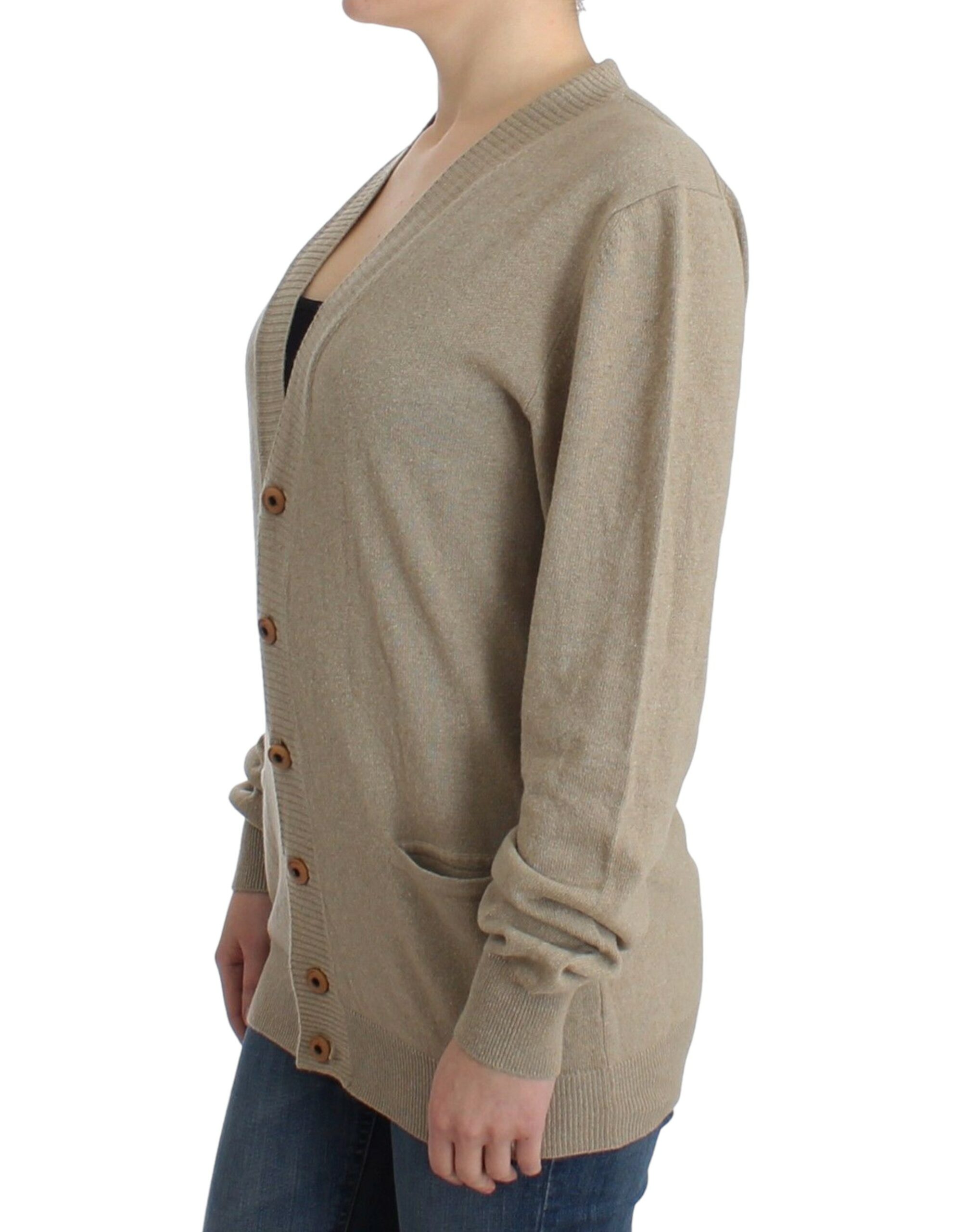 ERMANNO SCERVINO Beige V-Neck Cardigan - Image 2