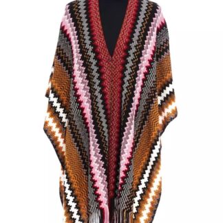 Missoni geometric fringed poncho bargain pyramid.com