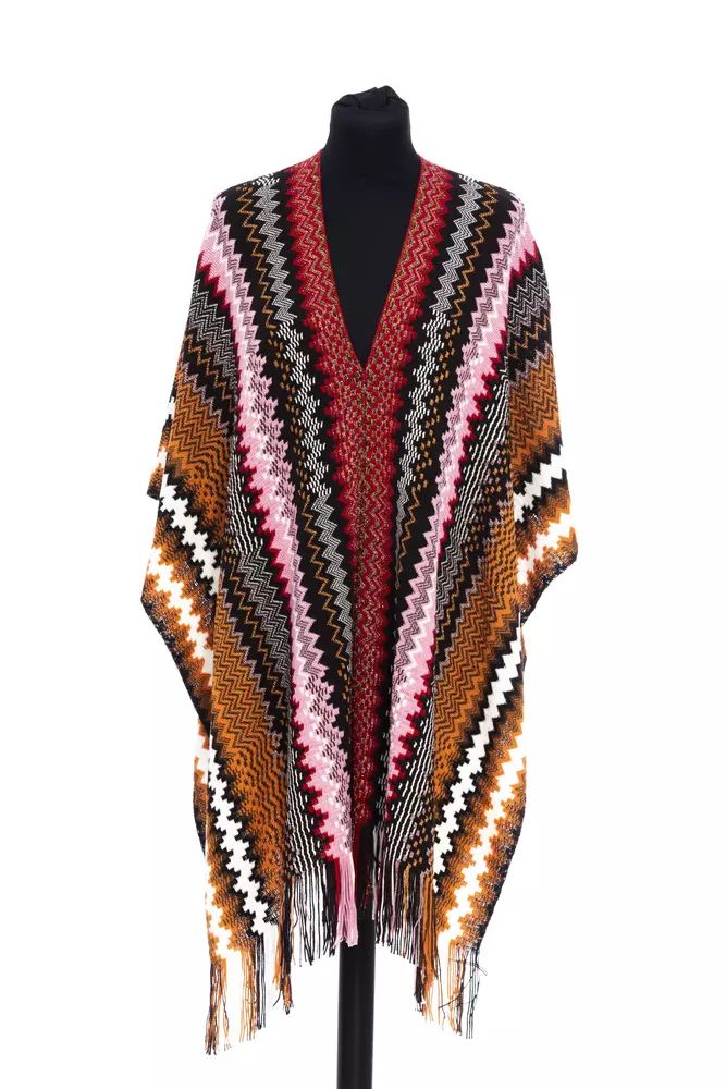Missoni geometric fringed poncho bargain pyramid.com