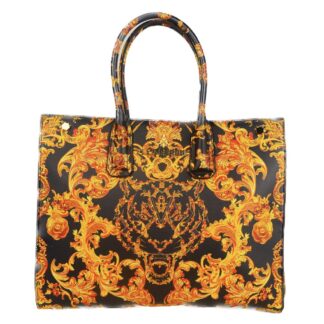 plein sport black shopper with golden accents bargain pyramid.com
