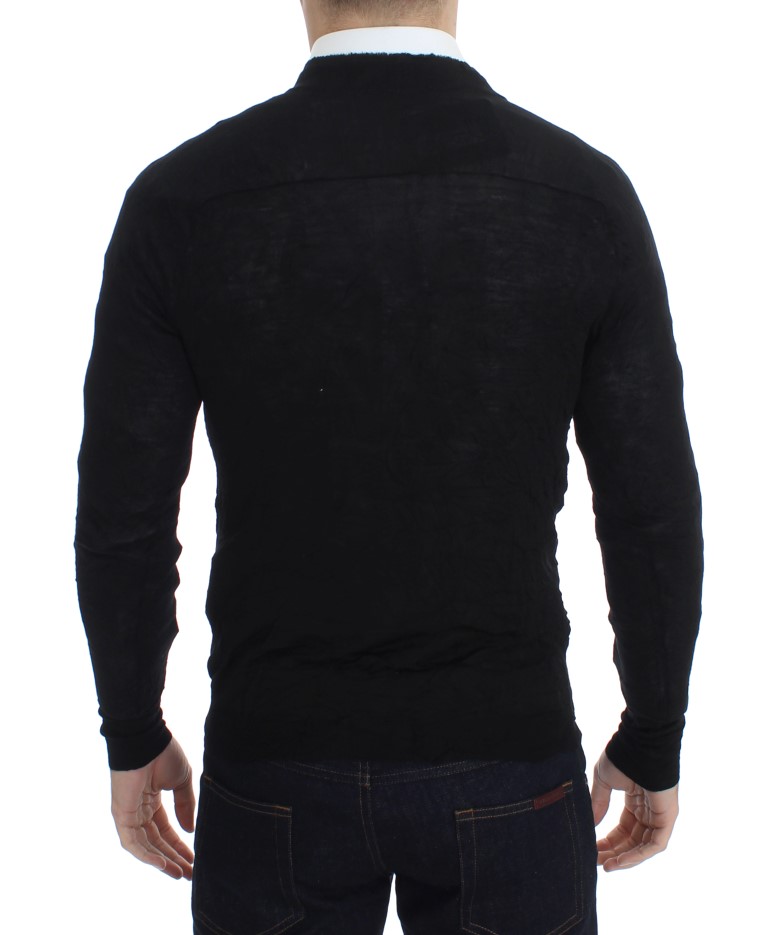 COSTUME NATIONAL Black Merino Wool Cardigan - Image 3