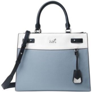 Michael Kors Reagan Large Satchel Pale BlueWhiteSilver