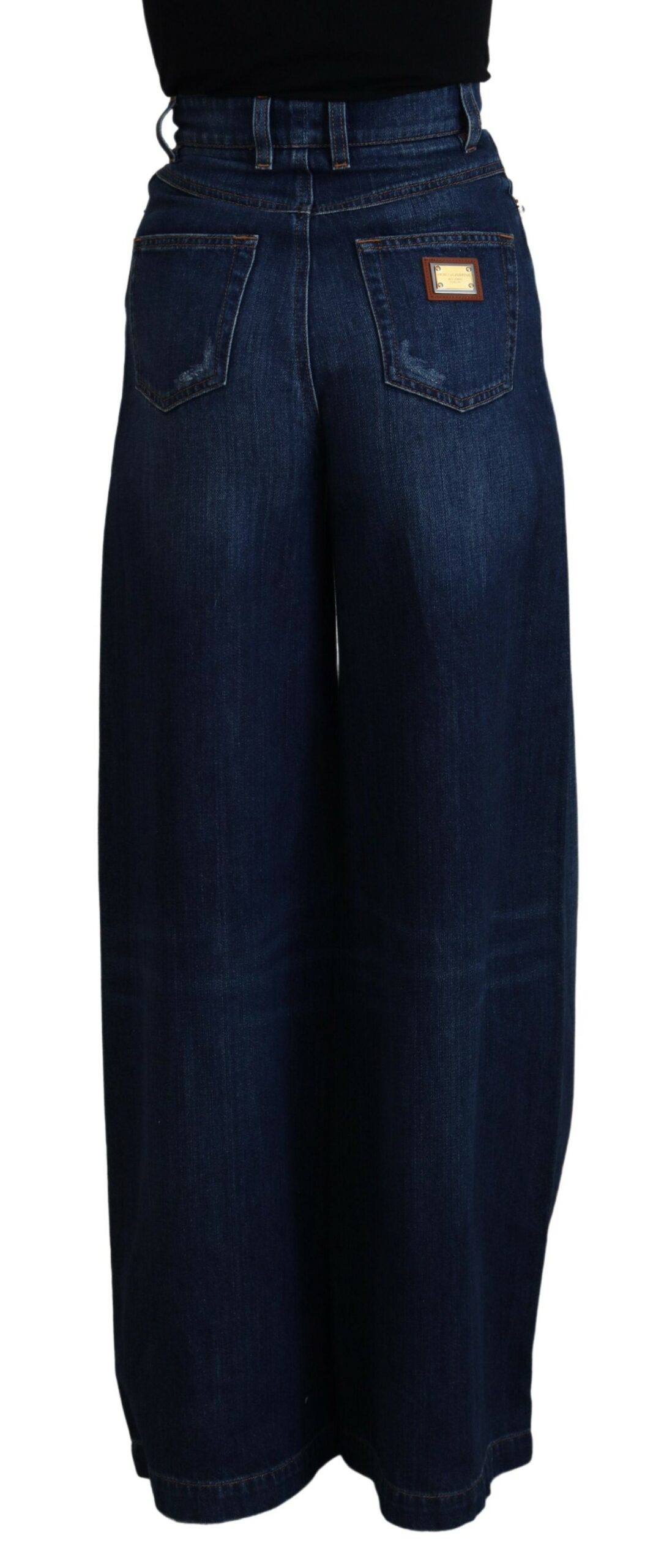 DOLCE & GABBANA Embellished Straight Leg Designer Jeans - Image 3