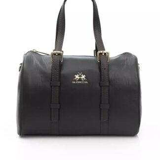 la Martina balack leather crossbody bag bargain pyramid.com