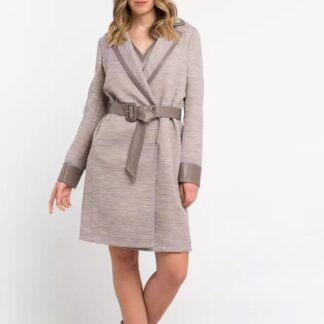 TRUSSARDI Beige Cotton Kimono Coat