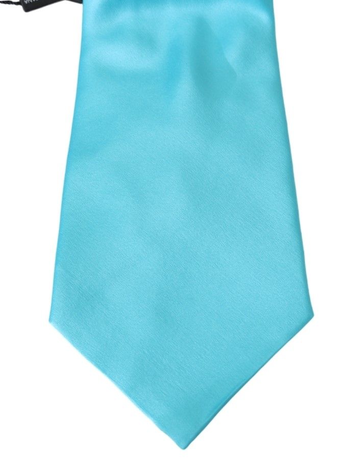 DOLCE & GABBANA Light Blue Silk Men's Tie - Image 2