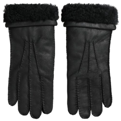 dolce gabbana black leather winter gloves bargain pyramid.com