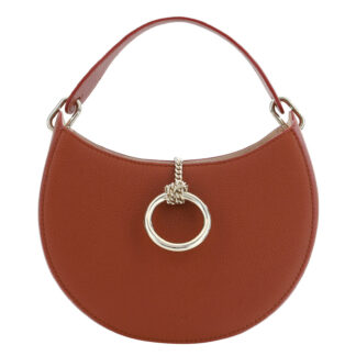 CHLOÉ Sepia Brown Small Arlène Leather Shoulder Bag