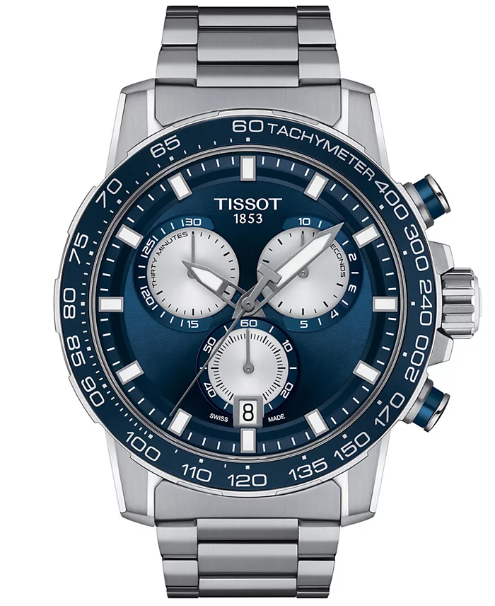 Tissot Men's Swiss Chronograph Supersport Stainless Steel Bracelet Watch 46mm