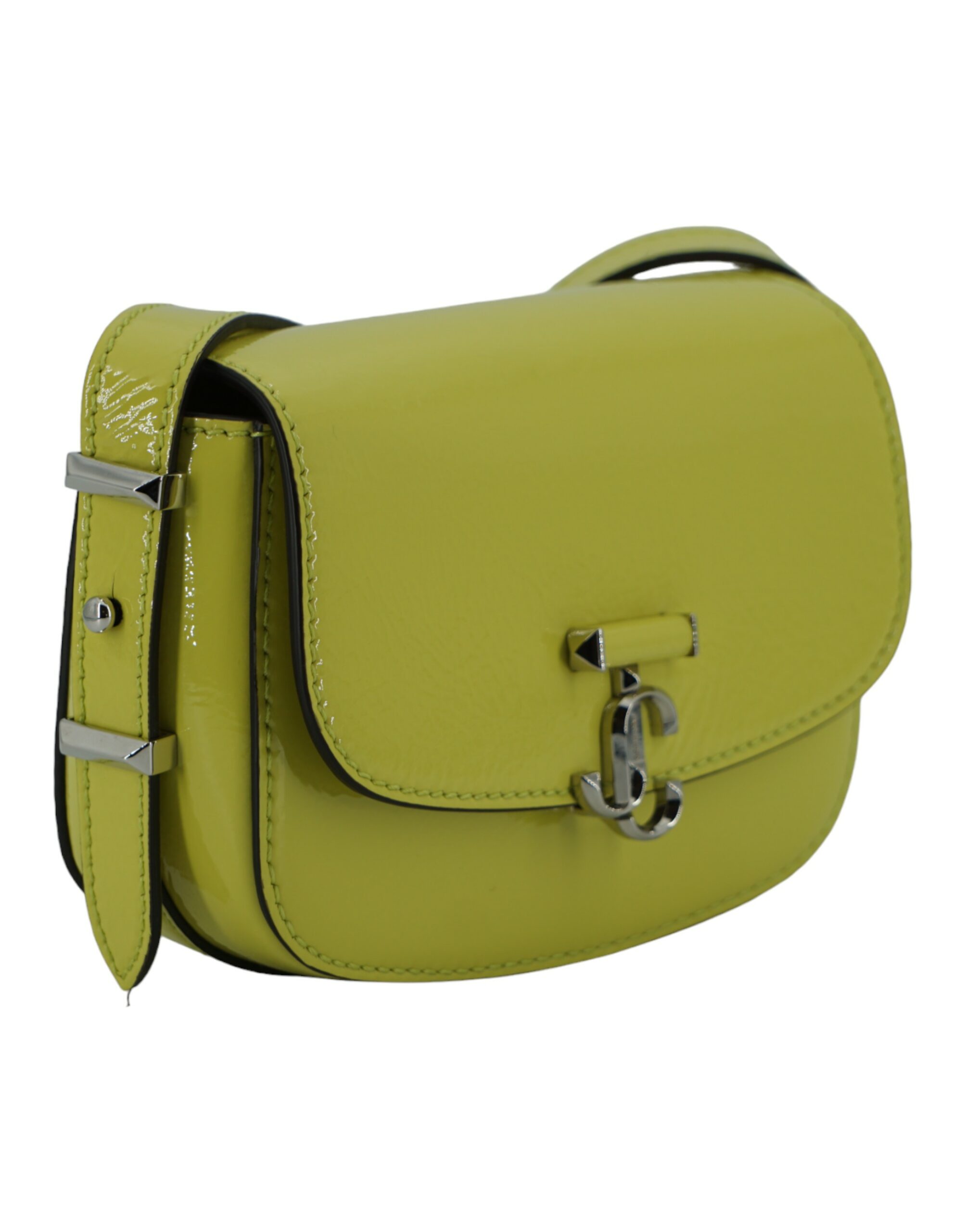 JIMMY CHOO Lime Yellow Leather Shoulder Bag - Image 3