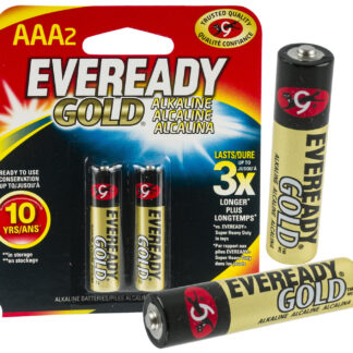 2pk AAA Eveready Alkaline Battery 70278. 24 packs per case. Two batteries per pack. Total 48 batteries.